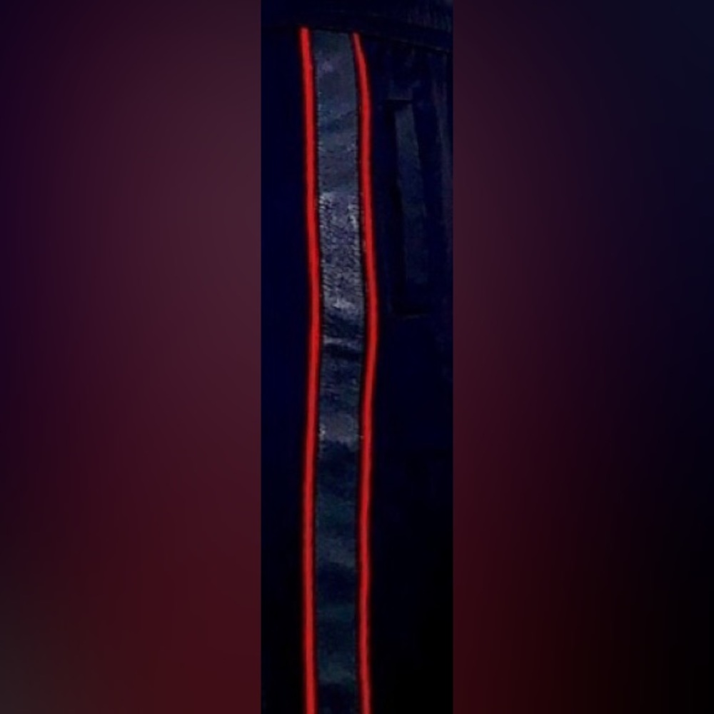 - New 🆕 AMIRI wide high waisted EXTRA LONG DRAWSTRING LEATHER stripe BLACK… - Picture 4 of 13